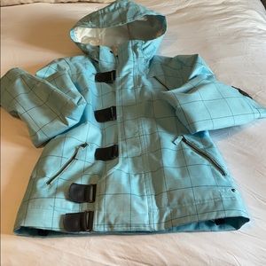 Blue plaid Burton ski jacket